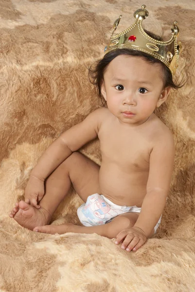 Baby Prince with crown — Stock Photo, Image