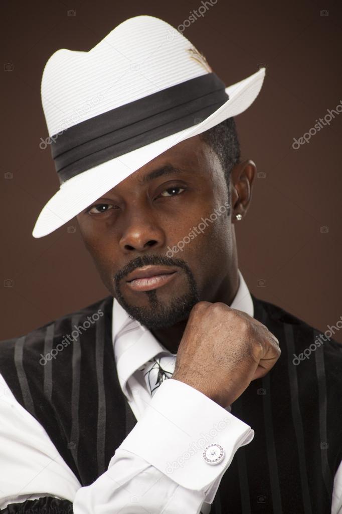 African American male in retro suit