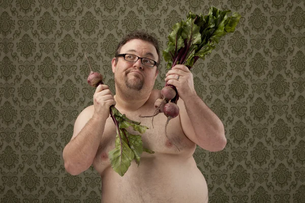 Obézní muž, zdravý rozhodování — Stock fotografie