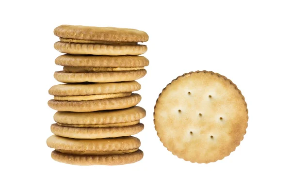 Sandwich crackers on white background — Stock Photo, Image