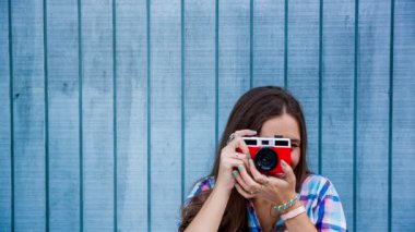 bağbozumu kamera kadınla