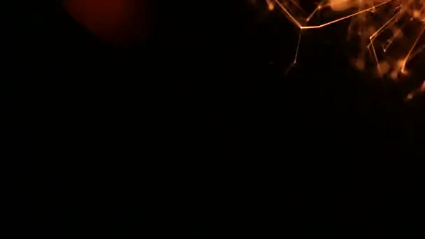 Feuerwerk-Wunderkerze brennt in Makro-Schuss — Stockvideo