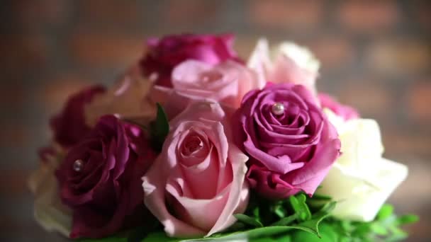 Bouquet da sposa di rose — Video Stock