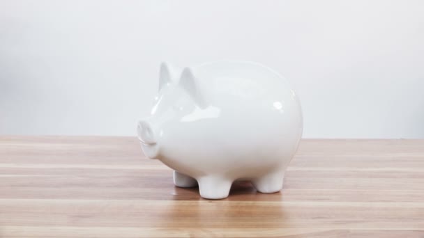 Piggy bank wordt verbrijzeld — Stockvideo