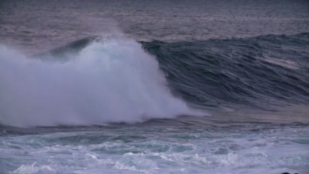 Wave rullande i vid solnedgången — Stockvideo