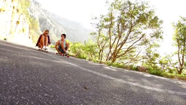 Ζευγάρι για skateboard — Αρχείο Βίντεο