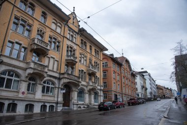St.Gallen, SWitness ZERLAND - 7 Aralık 2019: Noel havasında St. Gallen şehri