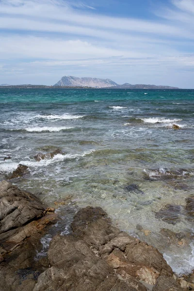 Beautiful View Wavy Sea East Coast Sardinia Italy — Stock Photo, Image