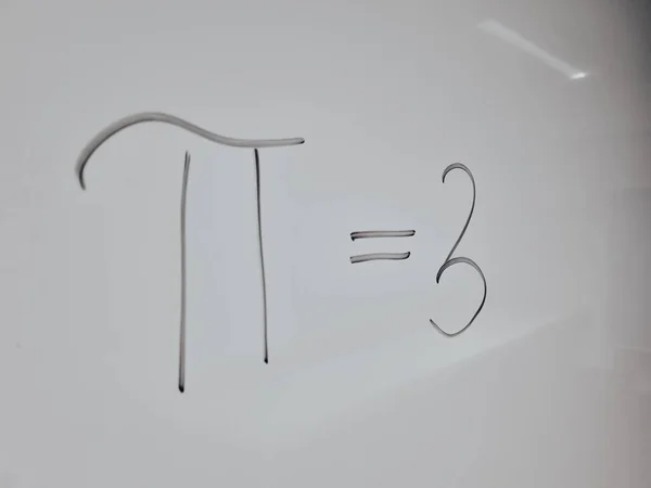 Mathematical symbols of an equation from a mathematics lecture on a white board — Stock Photo, Image