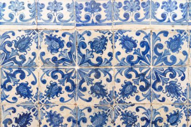 Patterns and textures on beautiful painted tiles in Portugal