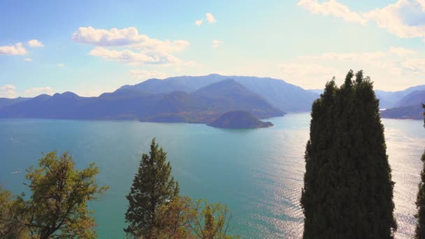 Вид Озеро Комо Возвышенности Регион Ломбардия Италии Высококачественные Кадры — стоковое видео