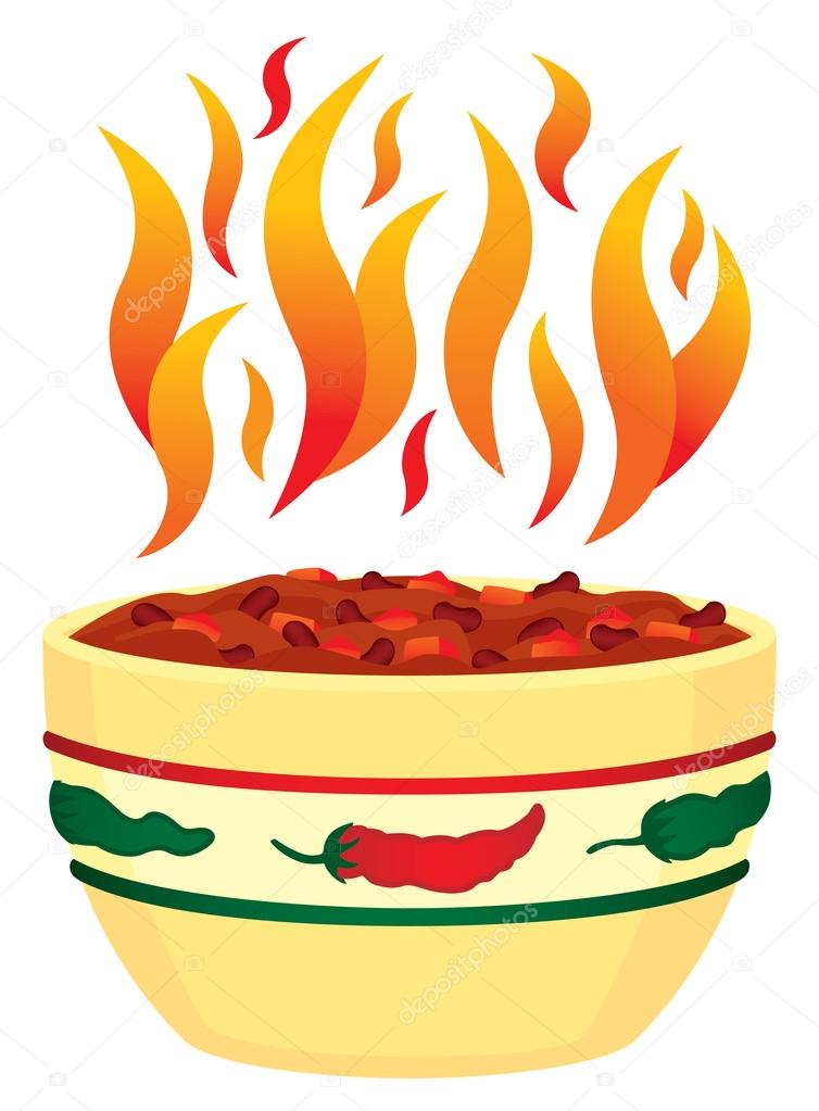 Chili Bowl with Flames Stock Vector by ©tandaleah 42266613