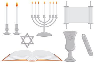 Collection of Jewish Religious Objects clipart