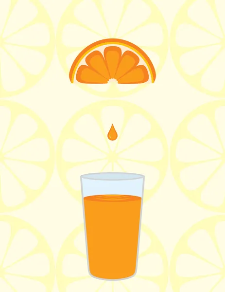 絞りたてオレンジジュース — ストックベクタ