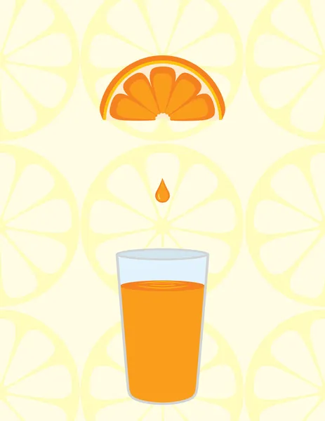 Jus d'orange fraîchement pressé — Image vectorielle