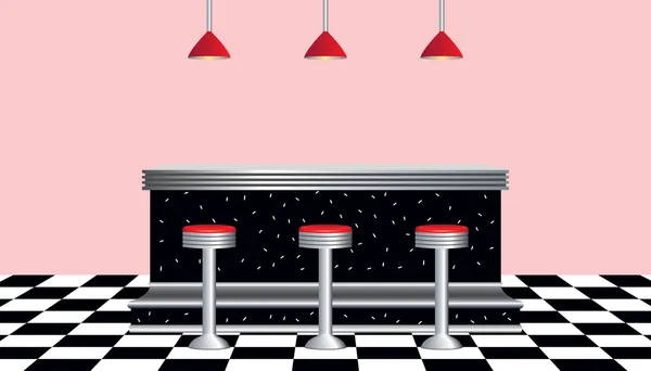 Retro Diner Style Années 1950 — Image vectorielle