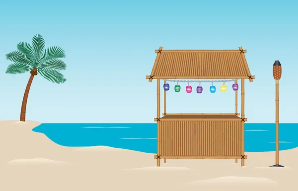 Tiki Bar sur la plage — Image vectorielle
