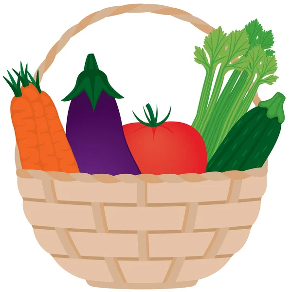 Panier de légumes frais — Image vectorielle
