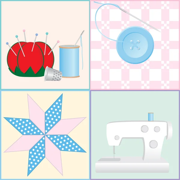 Sewing Tools and Crafts Royalty Free Stock Vectors
