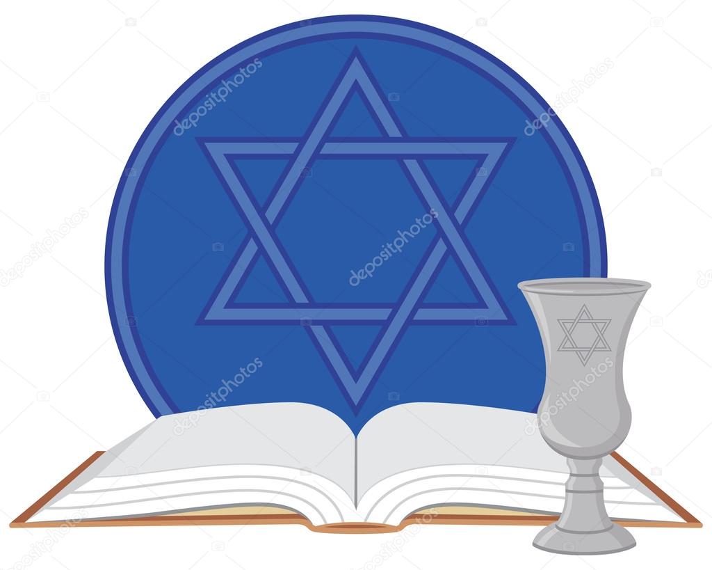 Copa Kidush con Libro de Oración vector, gráfico vectorial © tandaleah