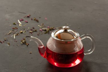 Rahatlama ve kilo verme metodu olarak bitki çayı, kilo vermek ve sağlıklı görünmek için çayı nasıl kullanacağını, sağlıklı beslenme konsepti olarak