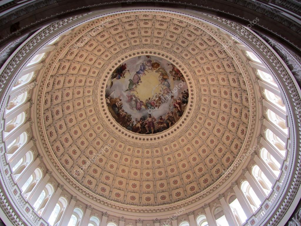 Interior Of The Rotunda Us Capitol Building Washington Dc