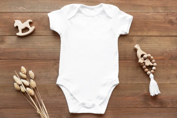 Baby Bodysuit Mockup Gelap Stok Gambar