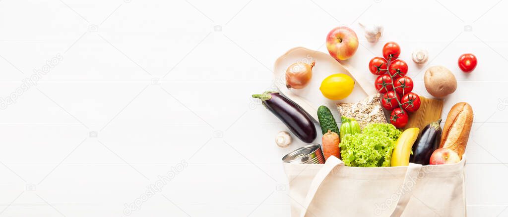 Cotton tote bag with grocery