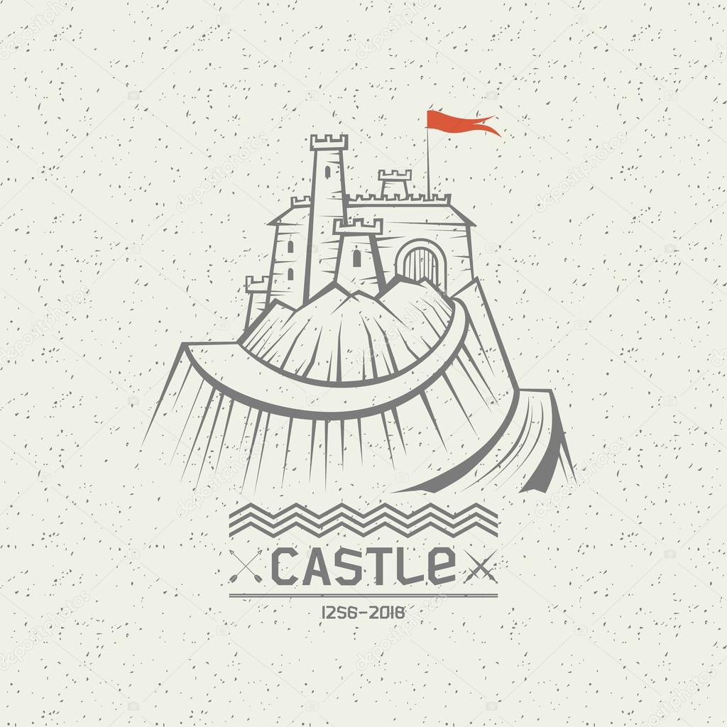 Emblem castle on a mountain