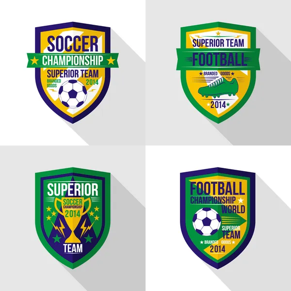 Emblema del campeonato mundial de fútbol Equipo superior — Archivo Imágenes Vectoriales