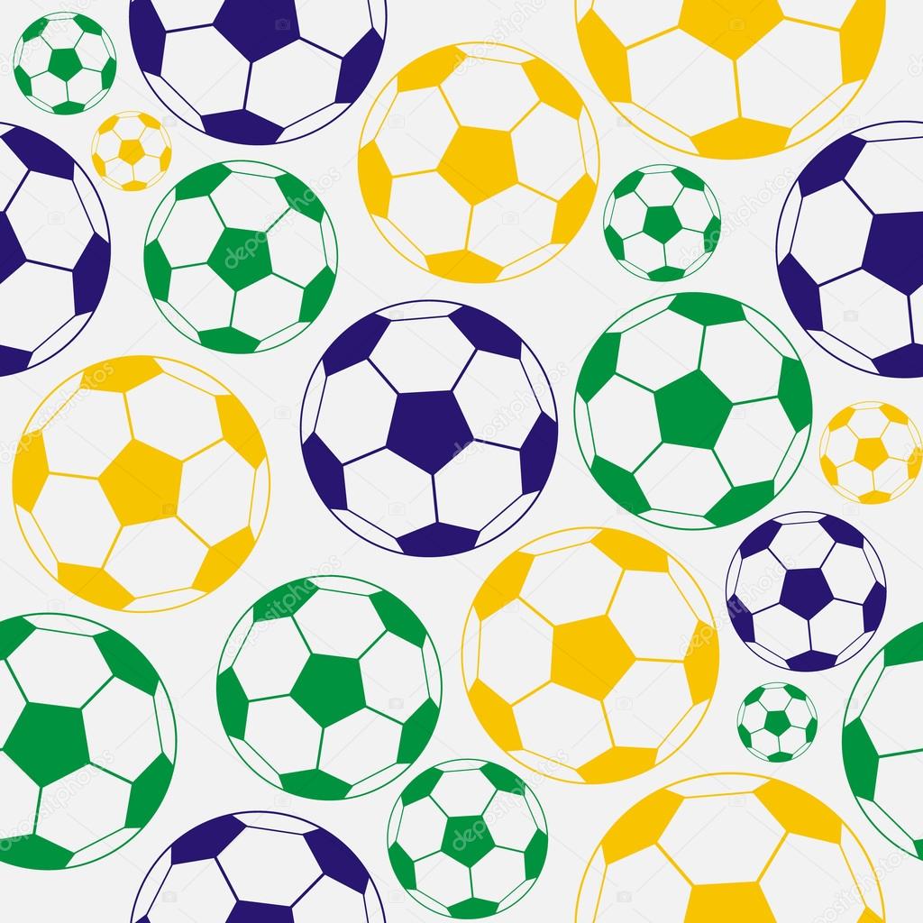 Color  soccer seamless pattern