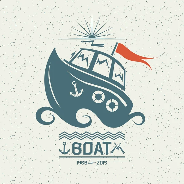 Brave small boat — Stock Vector