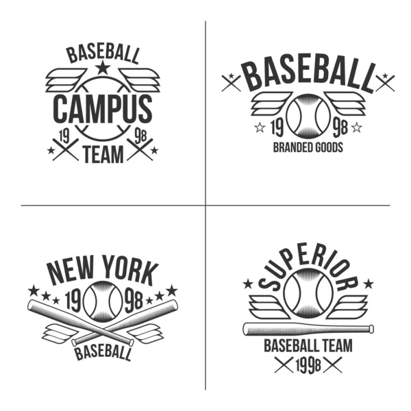 Emblemas del equipo de béisbol — Vector de stock