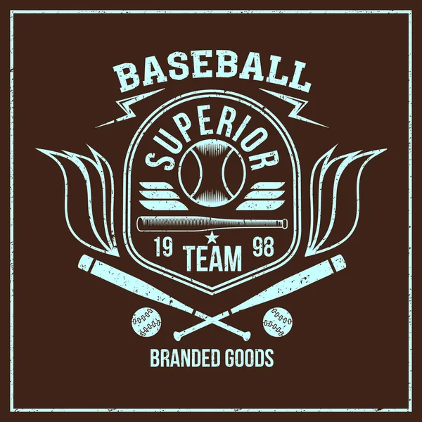 Emblème de l'équipe de baseball universitaire — Image vectorielle