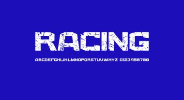 Geniş olmayan serif yazı tipi uzay tarzında. Güçlü logo ve amblem tasarımı için harfler ve numaralar. Klasik desenli tipografi seti. Vektör illüstrasyonu