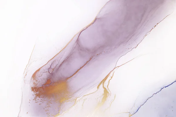 Textura Tinta Álcool Pintada Mão Abstrata Indigo Cor Branca Dourada — Fotografia de Stock