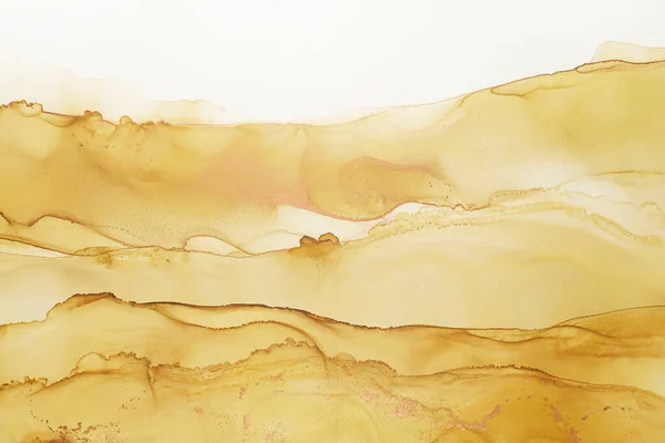 Abstrakte Handbemalte Textur Mit Alkohol Sand Gelbe Farbe Kreativen Hintergrund — Stockfoto