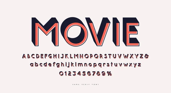 Bulk Sans Serif Font Dalam Gaya Modern Klasik Untuk Logo - Stok Vektor