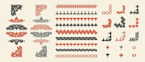 Набор Орнамента Украшения Вашего Дизайна Векторная Иллюстрация — стоковый вектор