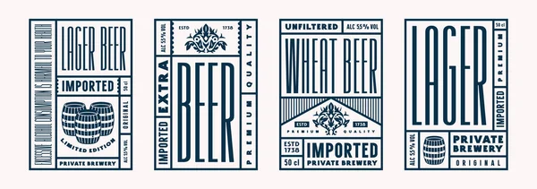 Set Template Label Craft Beer Vector Illustration — Stock Vector