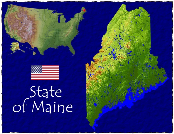 Maine, usa hi res antenne bekijken — Stockfoto