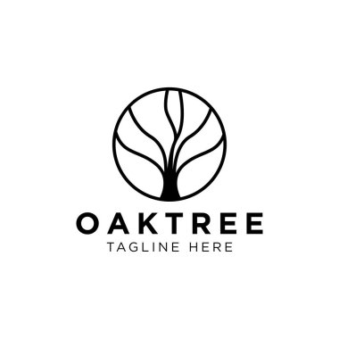 Basit meşe ağacı logosu tasarımı