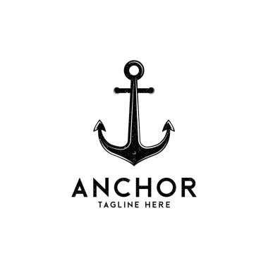 Çapa, çapa logosu, vektör logosu olan deniz retro amblemleri.