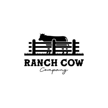 Retro Vintage İnek Angus Biftek Amblem Sığır Logosu Tasarım Vektörü