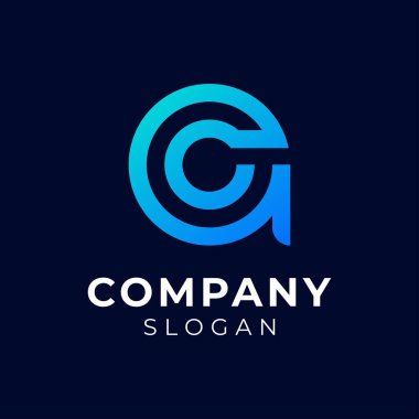 İlk CA veya AC harfli monogram tasarım vektörü