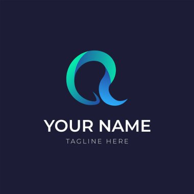 Soyut ilk AR monogram logo tasarım şablonu