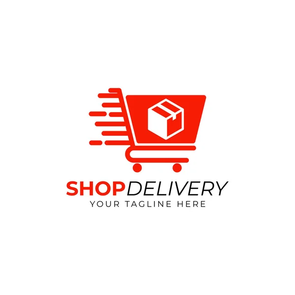 Shop Leverans Logotyp Mall Design Vektor — Stock vektor