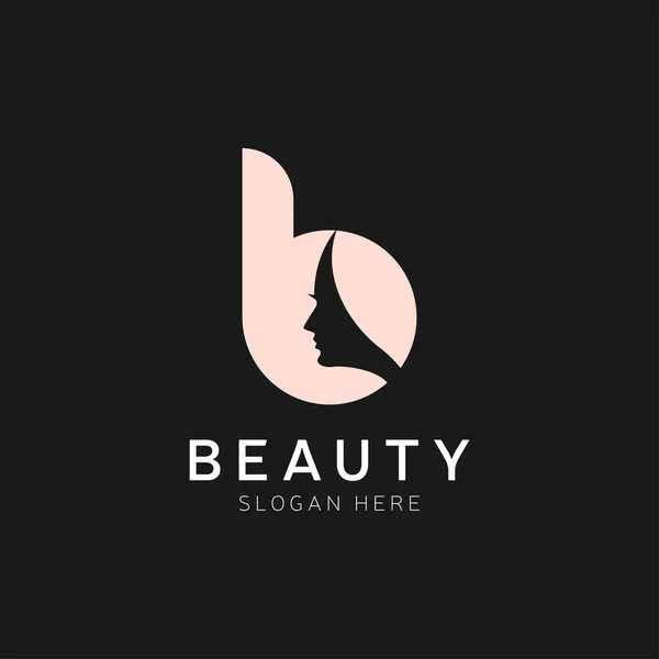 Písmeno Luxus Krása Tvář Logo Design Vektor — Stockový vektor