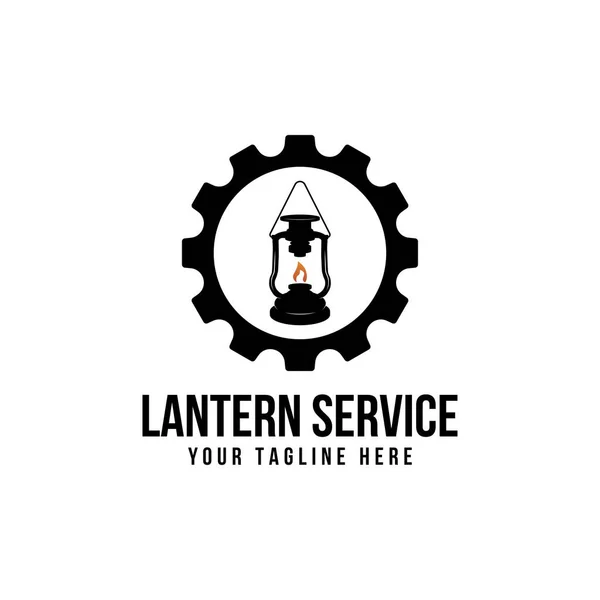 Linterna Diseño Del Logotipo Del Engranaje Inspiración — Vector de stock