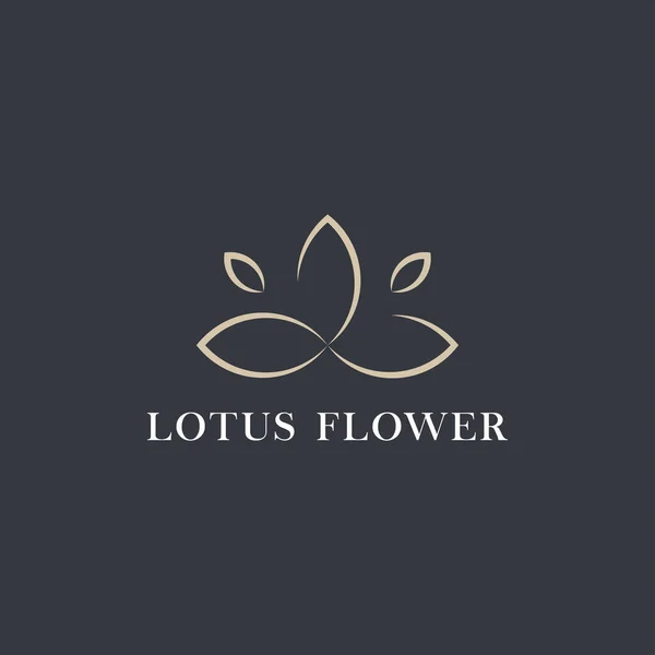 Lotus Flower Logo Abstrakte Beauty Spa Salon Kosmetikmarke Linear Loopingblatt — Stockvektor
